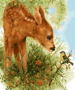 Little Deer And Bird Paint By Number