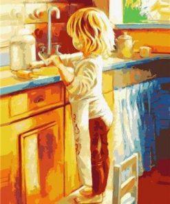 Little Girls In The Kitchen Paint By Number