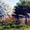 Log Cabin Among Almond Trees Paint By Number