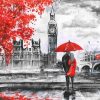 London Lovers In Black and Red Paint By Number