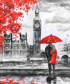 London Lovers In Black and Red Paint By Number