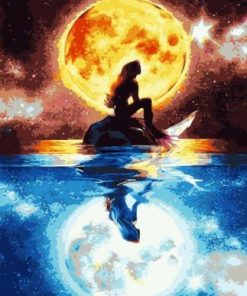 Lone Mermaid Watching The Moon Paint By Number