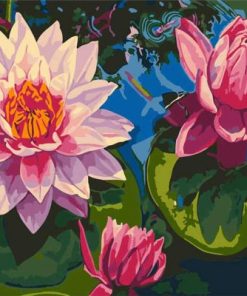 Lotus Flowers On Water Paint By Number