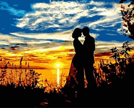 Loving Couple At The Sunset Paint By Number