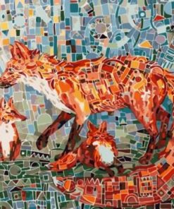 Mosaic Foxes Paint By Number