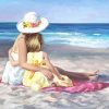 Mother and Daughter At The Beach Paint By Number