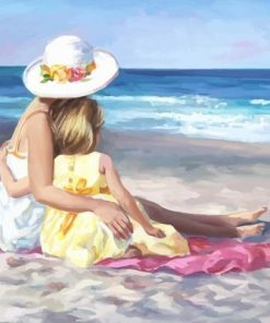 Mother and Daughter At The Beach Paint By Number