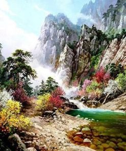 Mountain Peaks and River Paint By Number