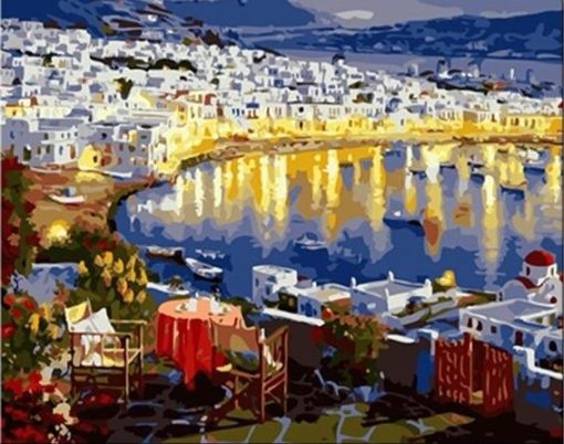 Mykonos at Sunset Paint By Number