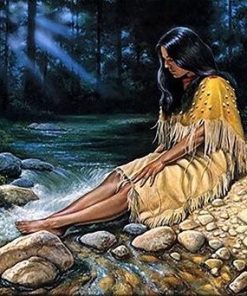 Native American On The River Side Paint By Number