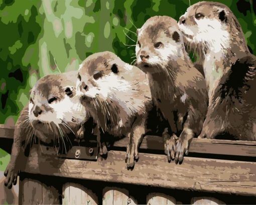 Otters Animals Paint By Number