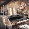 Piano and Rose Paint By Number