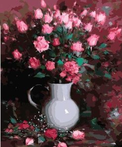 Pink Flowers paint by numbers