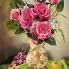 Pink Roses Vase Paint By Number