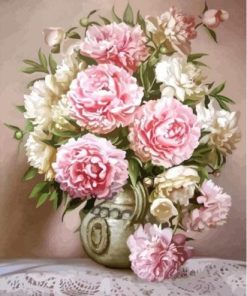 Pink and White Flowers Paint By Number