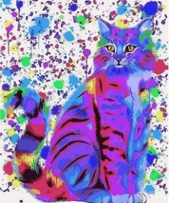 Purple Cat Paint By Number