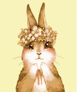 Rabbit With Wreath Paint By Number