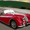 Red Classic Car Paint By Number