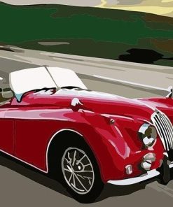 Red Classic Car Paint By Number