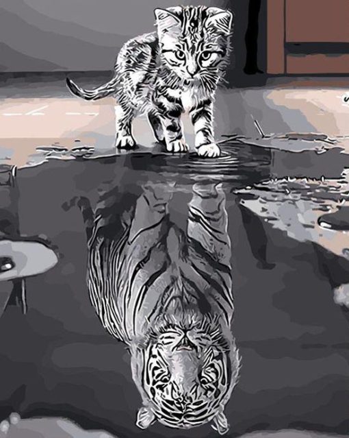 Reflected Cat Paint By Number