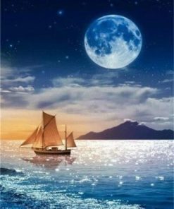 Sailing Ship and The Moon Paint By Number