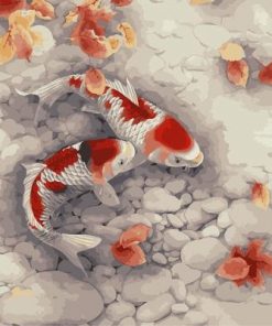 Swimming Koi Fish Paint By Number