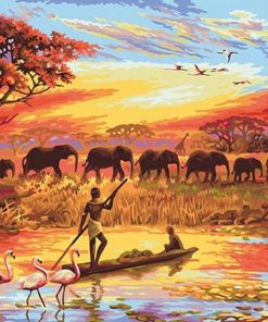 Travelling Elephants Paint By Number