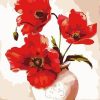 Vase of Red Flowers Paint By Number