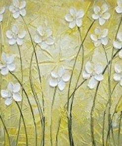 White Artistic Flowers Paint By Number