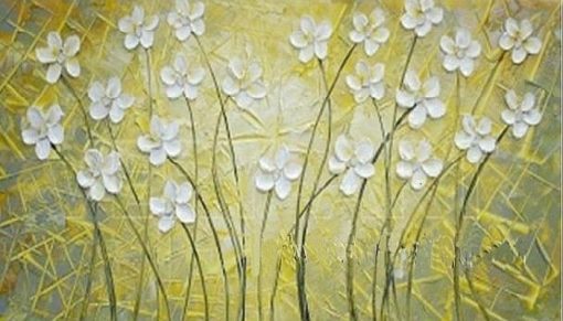 White Artistic Flowers Paint By Number