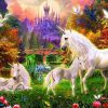 White Unicorn Horses Paint By Number