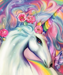 White Unicorn Paint By Number