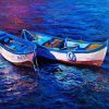 White and Blue Boats Paint By Number