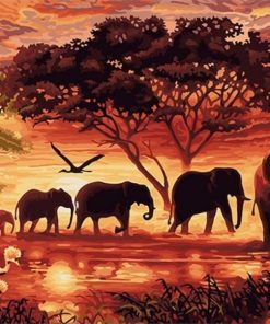 Wild Elephants Paint By Number