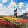 Windmill and Flowers Paint By Number