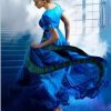 Woman in Blue Dress Paint By Number