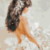 Young Woman in White People Paint By Numbers