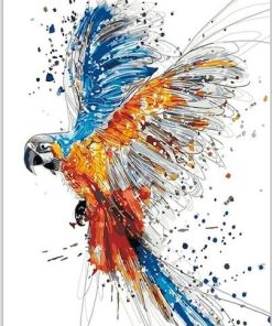 Fluttering Parrot Paint By Number