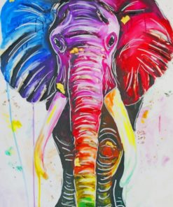 Colorful Elephant paint by numbers