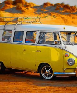 Yellow VW Bus paint by numbers