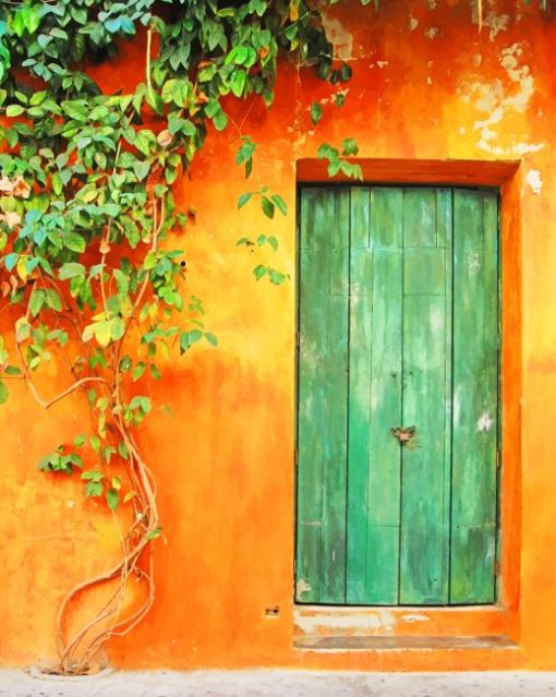 Green Door paint by numbers