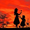 Mother Daughter Silhouette paint by numbers