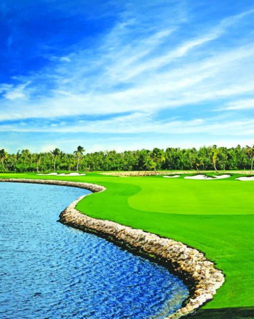 Ritz Carlton Grand Cayman Golf paint by numbers