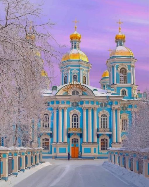 Saint Nicholas Cathedral Russia paint by numbers