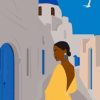 African Woman In Santorini GreecePaint by numbers