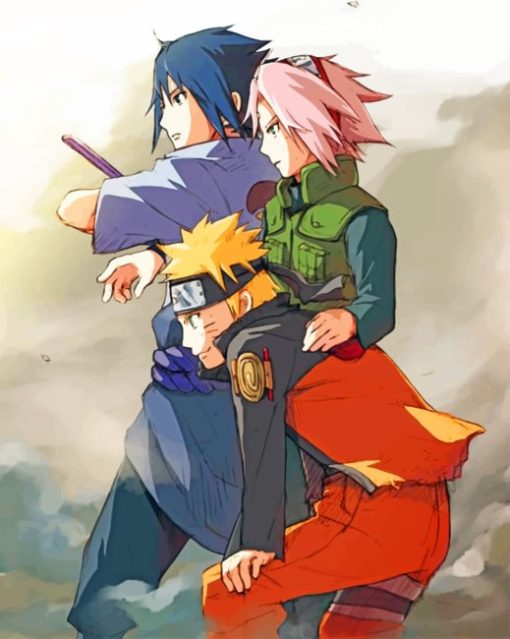 Naruto Sasuke And Sakura paint by numbers