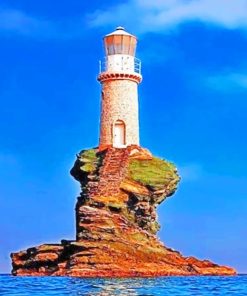 Tourlitis Lighthouse Andros Island Greece paint by numbers