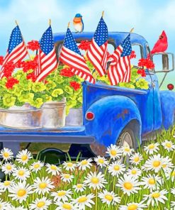 Truck Floral Garden paint by numbers