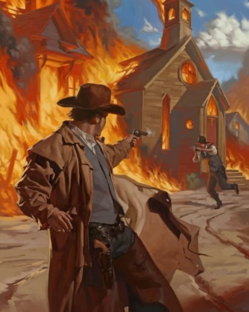 Wild West Gunfight Paint by numbers