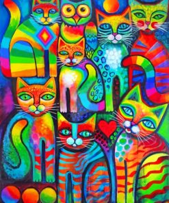 Abstract Cats Paint by numbers